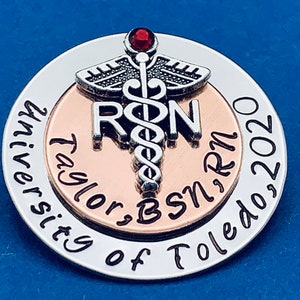 Personalized Pin for RN / Rn Gift /bsn /Nurses / Nursing Student Gift /  Nursing Pinning Ceremony / RN pin / Nurse Gift / Nursing Graduate