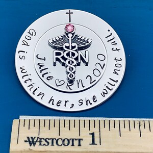 Personalized Pin for RN / Rn Gift /bsn pin/ Nursing Student Gift / Nursing Pinning Ceremony / RN pin / Nurse Pin / God is within her image 8