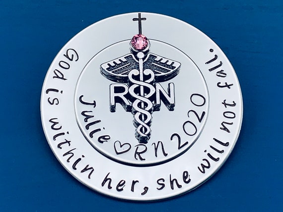 Personalized Pin for RN / Rn Gift /bsn pin/ Nursing Student Gift /  Nursing Pinning Ceremony / RN pin / Nurse Pin / God is within her