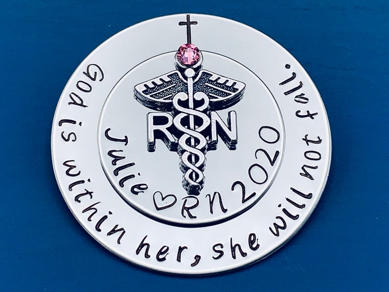 Personalized Pin for RN / Rn Gift /bsn pin/ Nursing Student Gift / Nursing Pinning Ceremony / RN pin / Nurse Pin / God is within her image 4