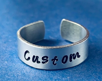 Personalized RN Ring / Nurse gift / hand stamped ring / Gift for Nurse / wrap ring / Ring for bsn / LPN / NP / graduation gift / custom ring