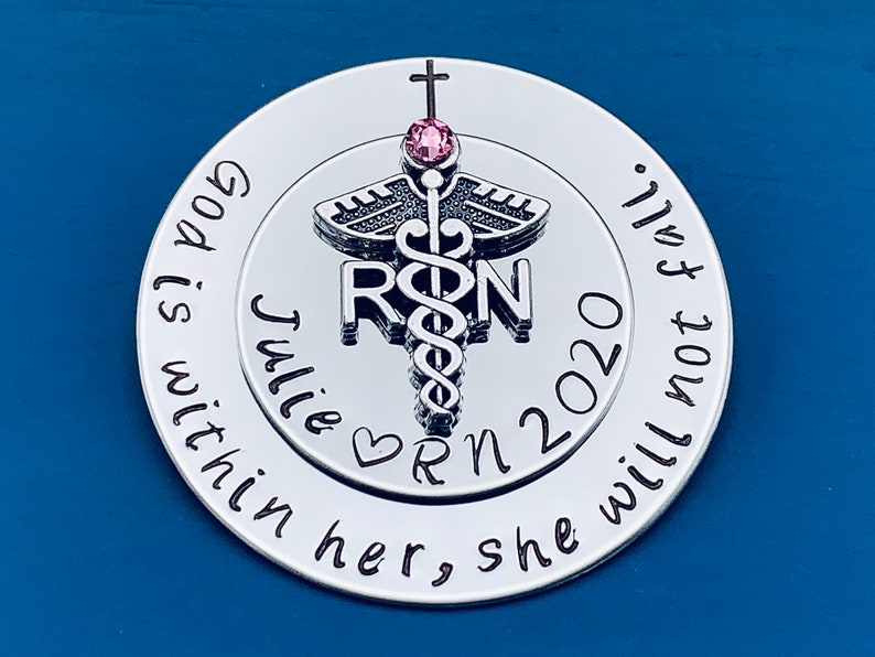 Personalized Pin for RN / Rn Gift /bsn pin/ Nursing Student Gift / Nursing Pinning Ceremony / RN pin / Nurse Pin / God is within her image 6