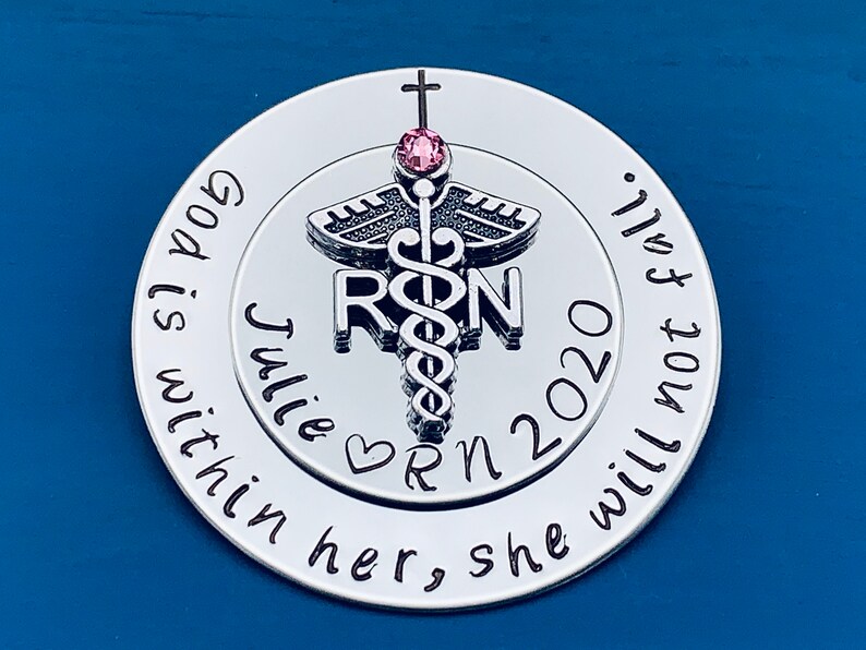 Personalized Pin for RN / Rn Gift /bsn pin/ Nursing Student Gift / Nursing Pinning Ceremony / RN pin / Nurse Pin / God is within her image 7