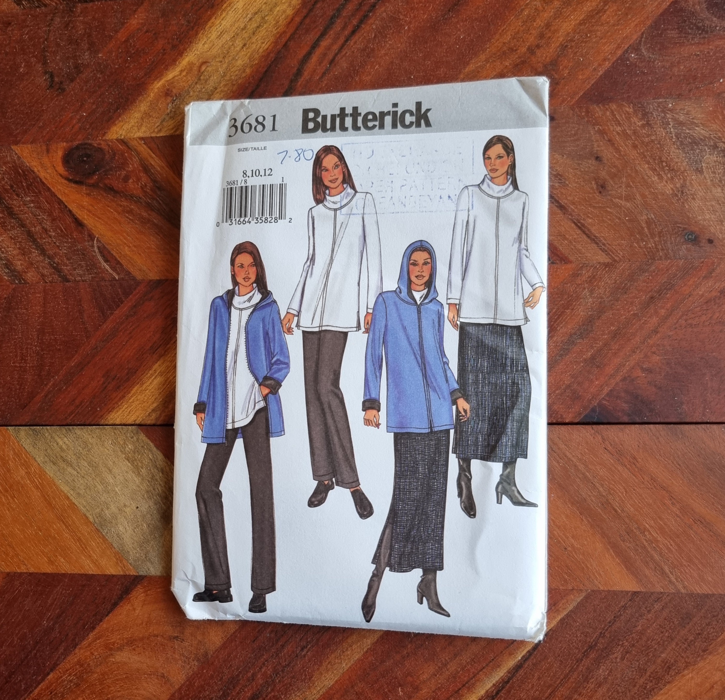 Butterick 3852 Sewing Pattern, Women's Jacket, Skirt, Pants, Size
