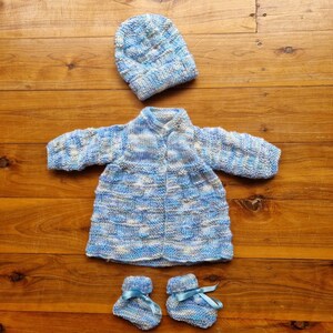NEWBORN to 3 Monate Hand gestricktes 3stk Set Coming Home Baby Kleidung