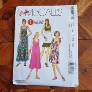 MCCALLS  Pattern M5893 Womens Dress Sizes 8-10-12-14-16