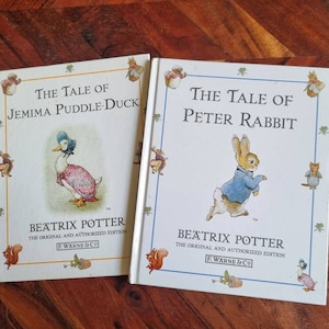 Vintage Beatrix Potter Books -  Favourite Children&#39;s Classic Stories F. Warne Auth Edition -   Hard Cover Childrens Book Lot Of 2