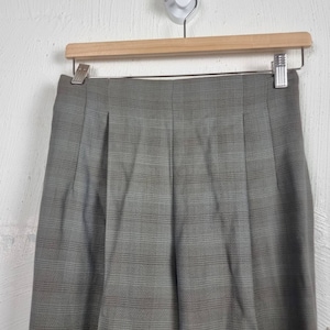 Vintage COUNTRY ROAD Damen Hose Gr. 8 Grau/Beige Kariert Wollfalten