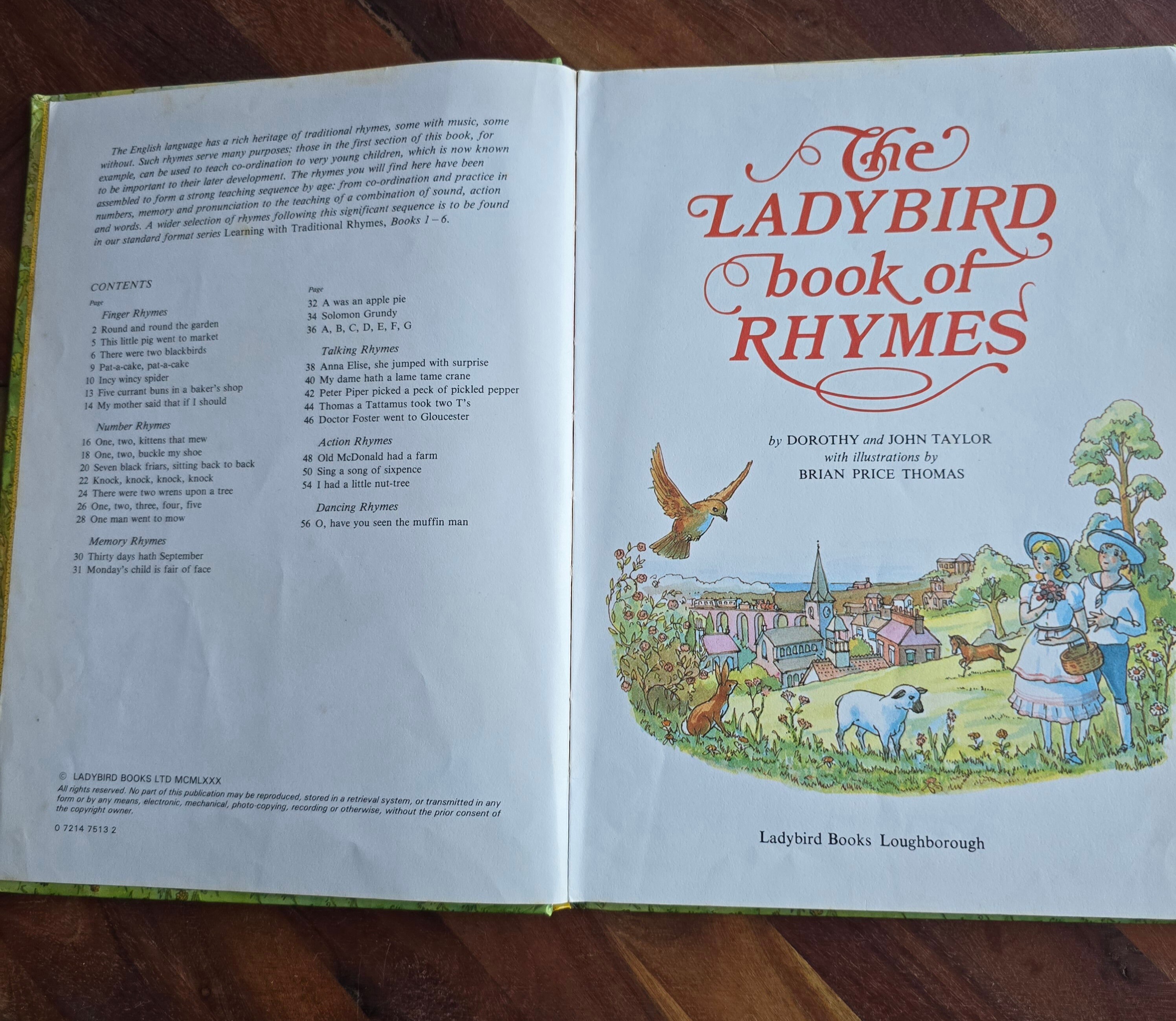 Vintage Children's Book - the Ladybird Book of Rhymes - 1980