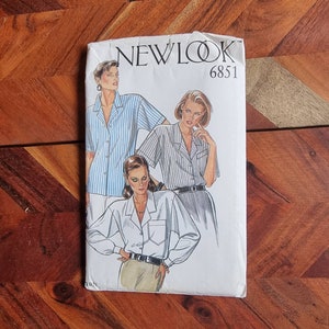 NEW LOOK Vintage Pattern 6851 Womens Shirt Sizes 8-18