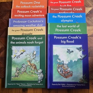 Childrens Books - The Possum Creek Collection - Dan Vallely - Illustrations by Yvonne Perrin -  Soft  Cover Set of 10 Books