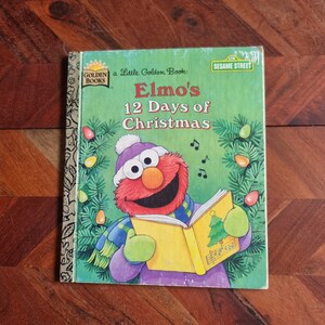 Children&#39;s Book  - Little Golden Book - Elmo&#39;s 12 Days of Christmas - 1996 Edition