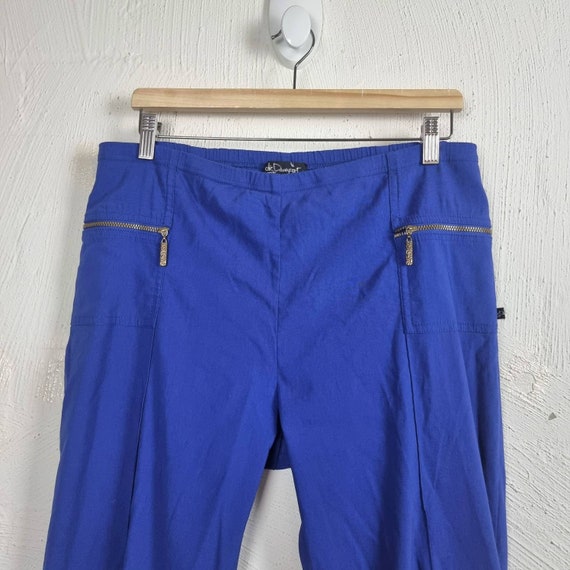 Vintage LIZ DAVENPORT Womens Pants Size 12 Blue Stretch Straight High Rise  -  Canada