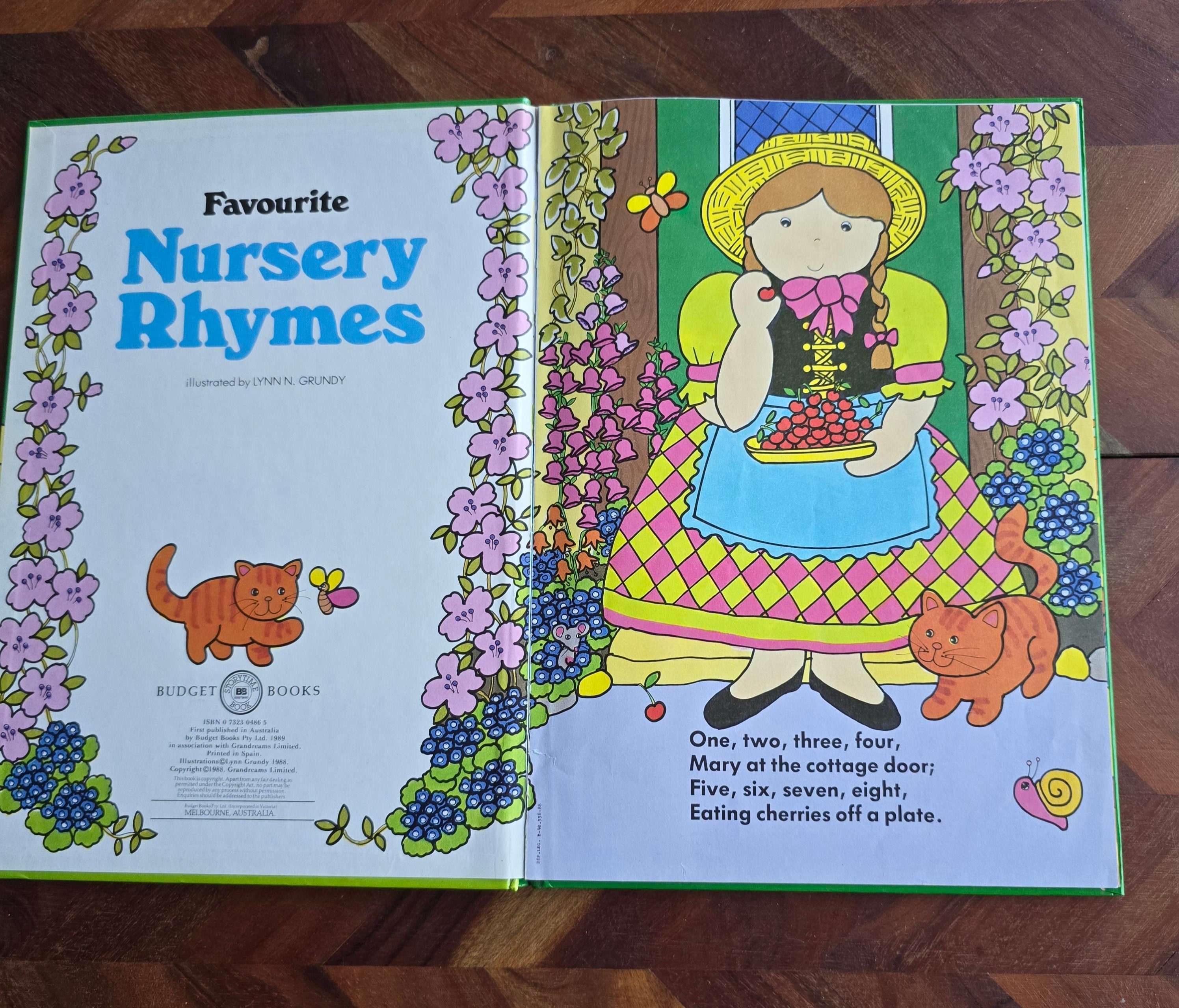 Vintage Favourite Nursery Rhymes Book - Illustrated Hardcover