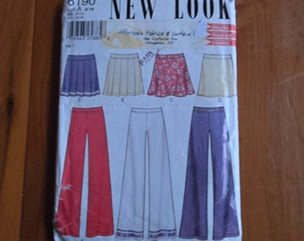NEW LOOK  Pattern 6190  Womens Skirt Pants Size 8-18