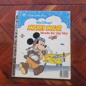 Vintage Children&#39;s Book - Little Golden Book -Walt Disney&#39;s -Mickey Mouse Head for The Sky - 1987 Edition