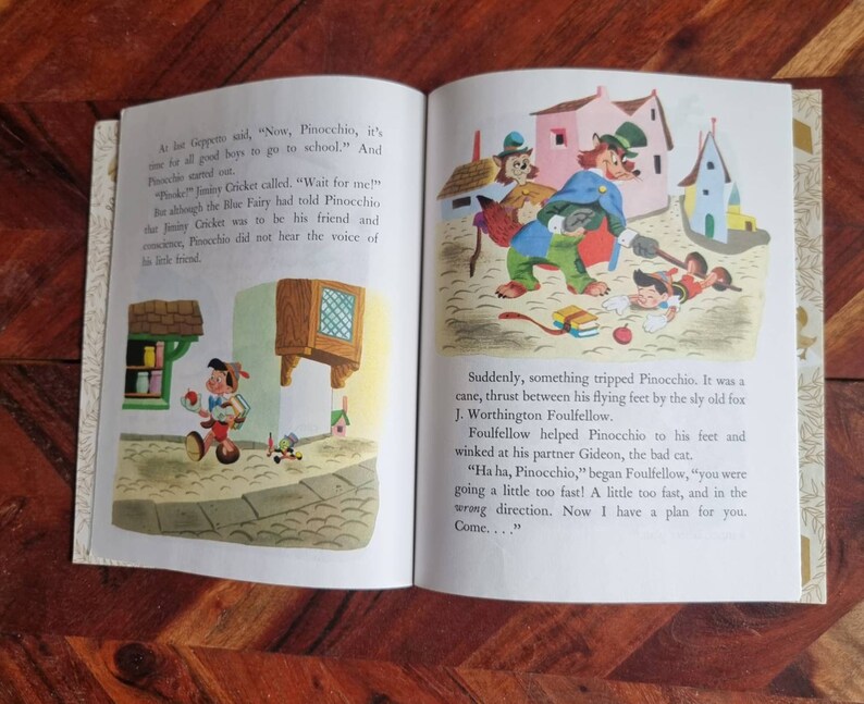 Pinocchio Insect Vintage Children's Book - Little Golden Book - Pinocchio - Etsy