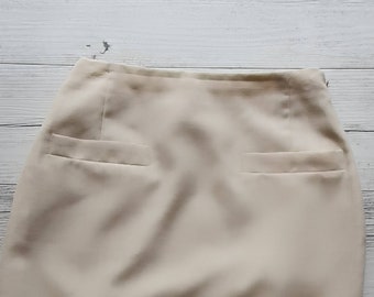 Vintage FLETCHER JONES Cream Wool Blend Skirt Size 10