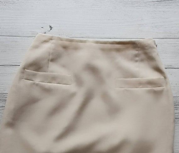 Vintage FLETCHER JONES Cream Wool Blend Skirt Size 10 - Gem