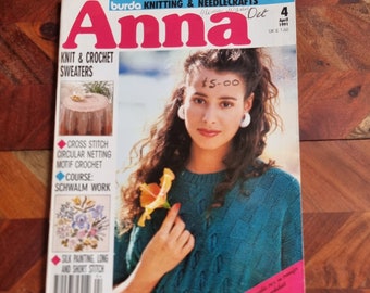 Vintage ANNA Burda brei- en naaldwerktijdschrift - nr. 4 - editie april 1991