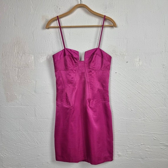pink satin pencil dress Vintage COOPER ST Womens Pencil Dress Size 8 Pink Satin Sleeveless Mini