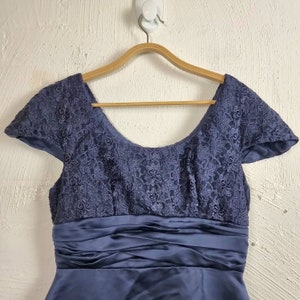 VERONICA PEREIRA Womens Maxi Dress Size 10 Navy Blue Short Sleeve Scoop Neck