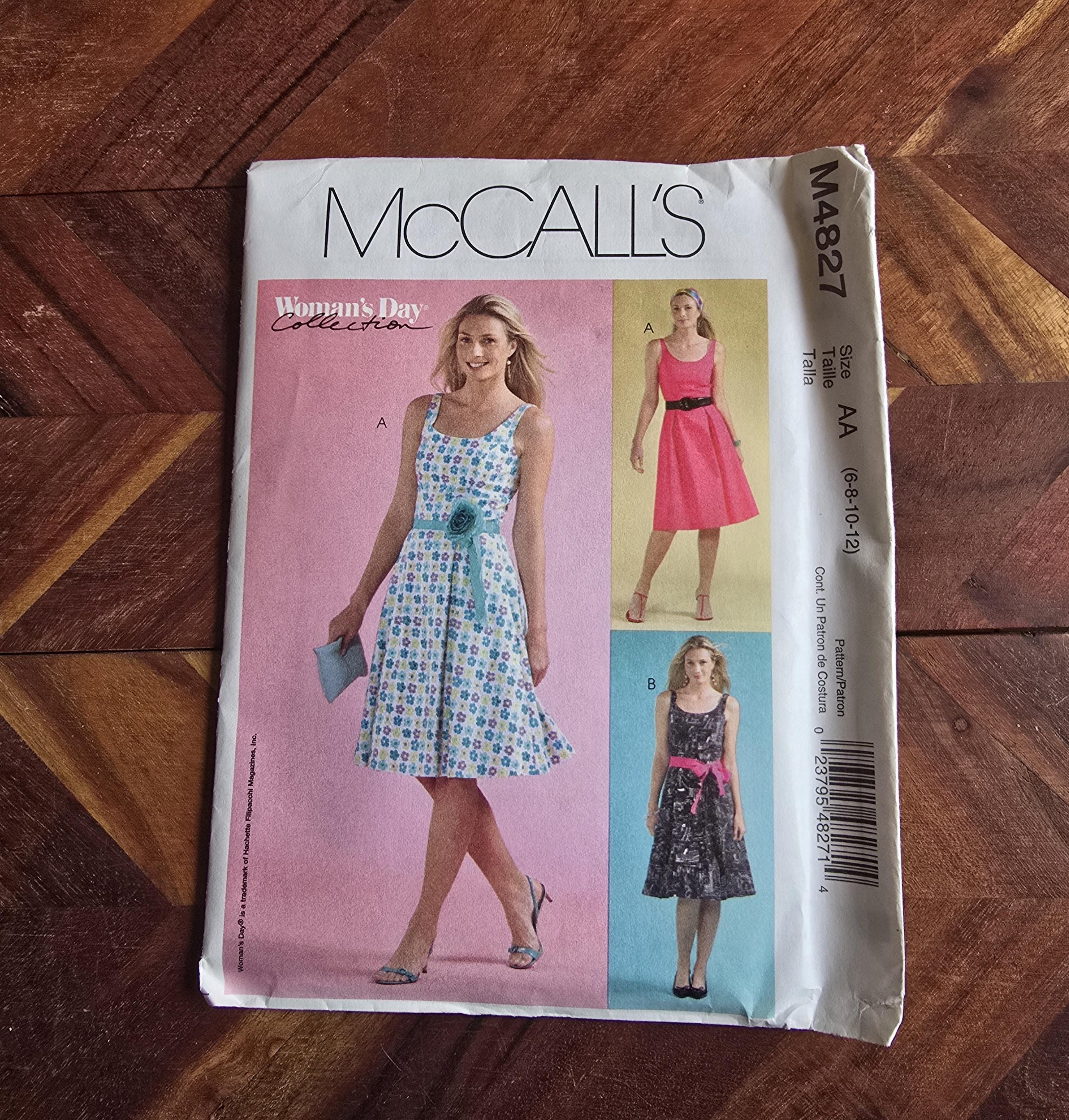Vintage MCCALLS Pattern M4827 Womens Dress Size 6-8-10-12