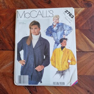 MCCALLS Vintage Pattern 2763 Womens Jacket Size M
