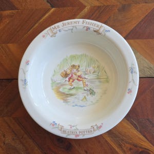 Vintage Royal Albert Beatrix Potter Jeremy Fisher Child&#39;s Bowl - 16cm diameterx3cms deep