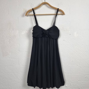 New Vintage PORTMANS Womens Dress Size S Black Stretch Knit Bubble Hem