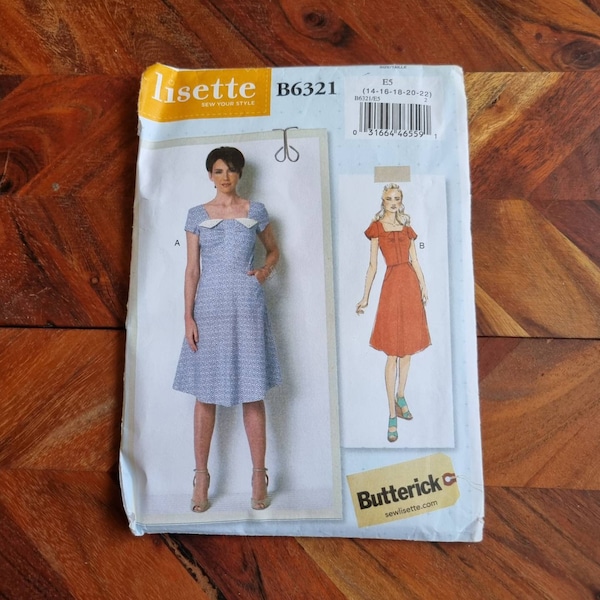 BUTTERICK Lisette Muster B6321 Damen Kleid 14-16-18-20-22