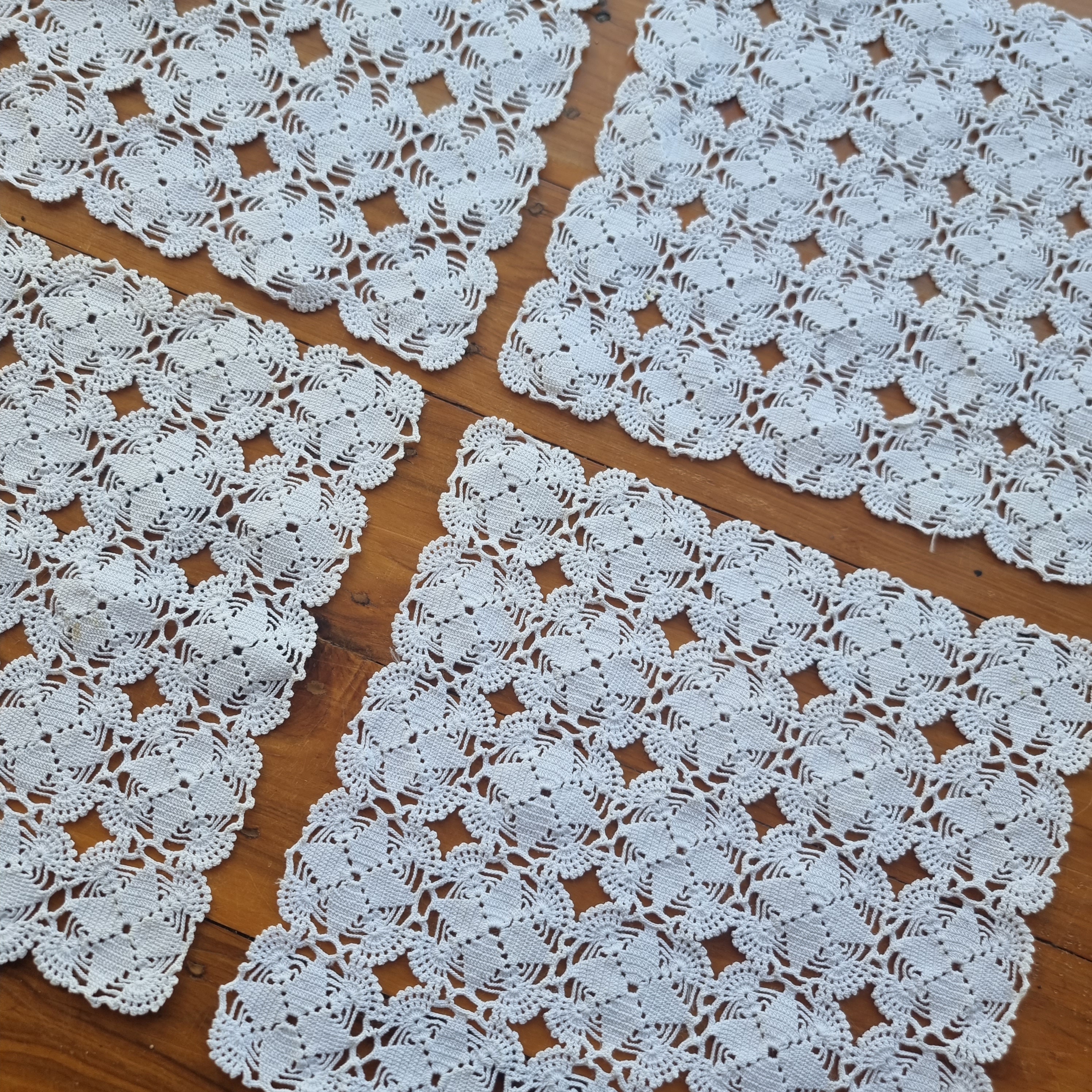 8 centrini all'uncinetto, 20 cm, rotondi, in pizzo, fatti a mano, in stile vintage, rustico, decorazione per cucina, sala da pranzo, feste, matrimoni, comò