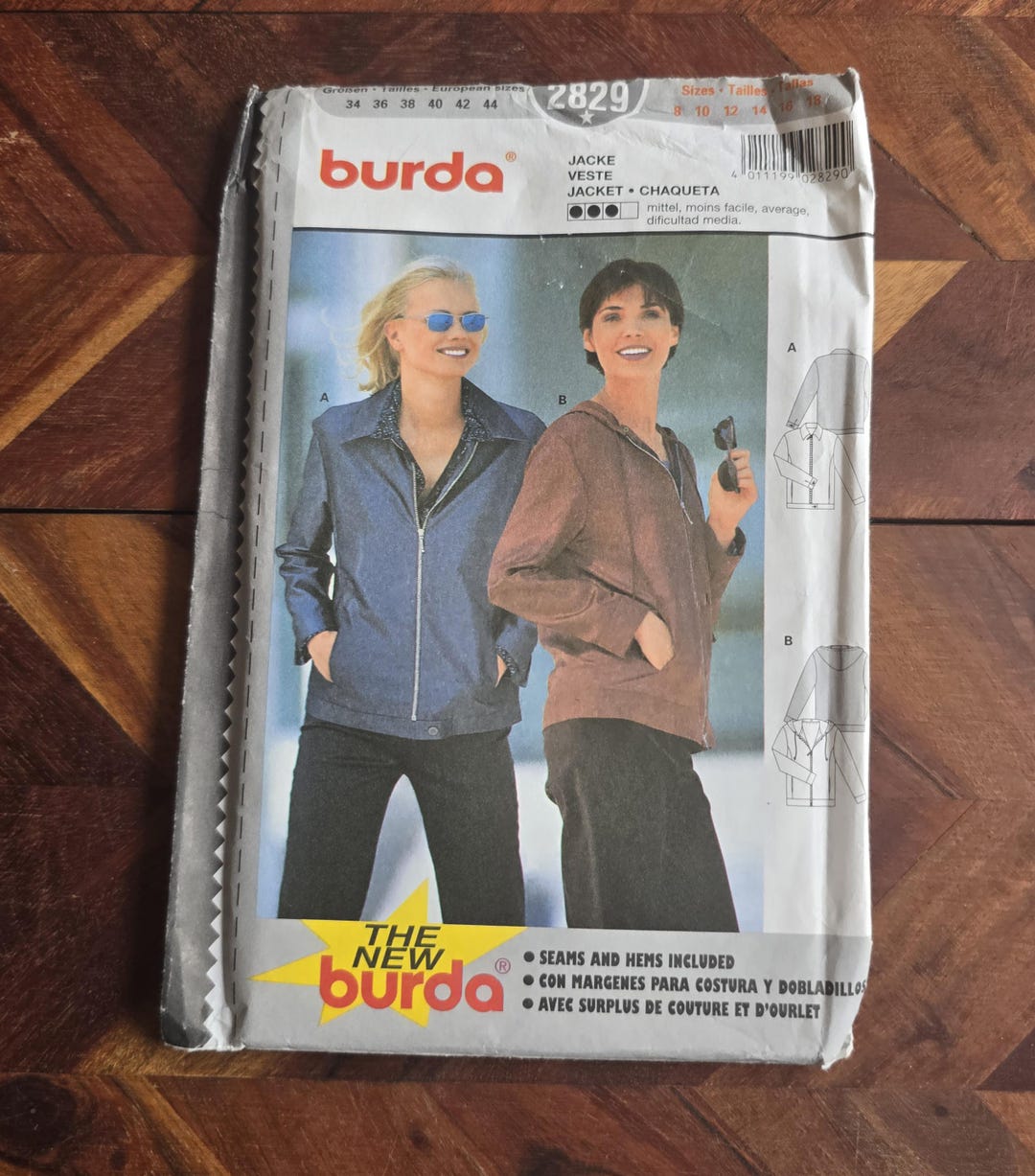 BURDA 2829 Womens Jacket Pattern Sizes 8-10-12-14-16-18 - Etsy