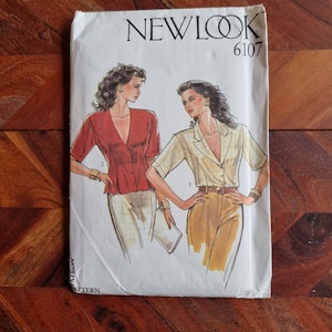 Vintage NEW LOOK Mönster 6107 Damtopp Storlekar 8-18