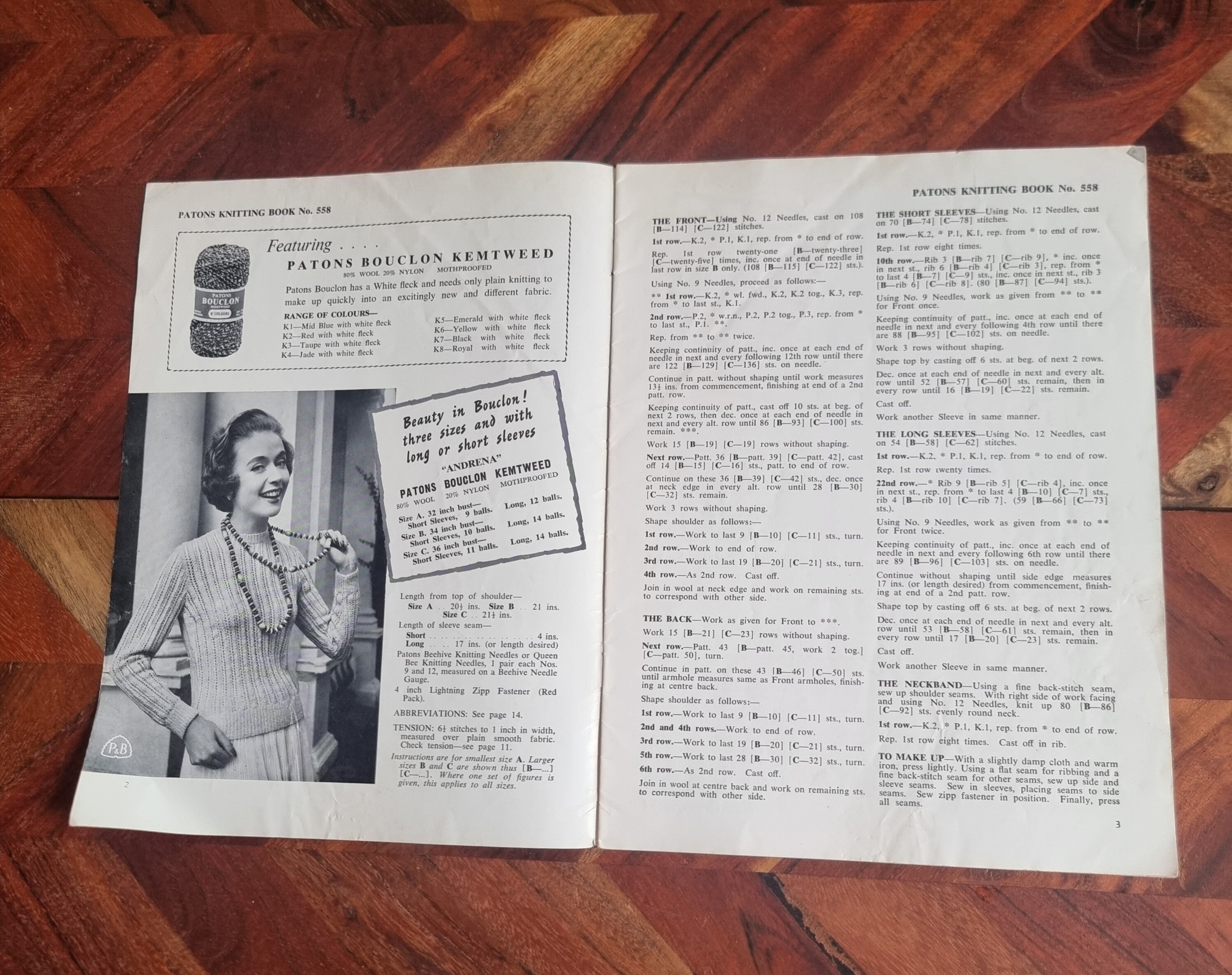 Vintage Patons Bouclon Kemtweed Knitting Book No. 558 - Etsy