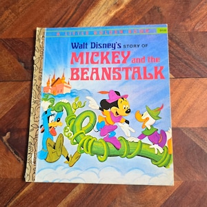 Vintage Children&#39;s Book  - Little Golden Book - Walt Disney&#39;s Story of Mickey and the Beanstalk  1972 Edition