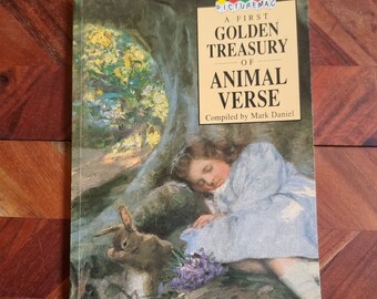 Vintage kinderboek met dierenverzen – zachte kafteditie 1986