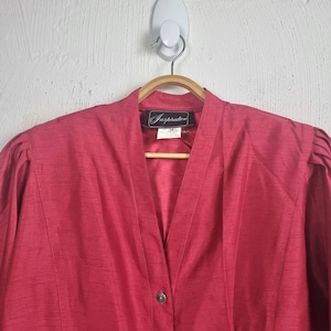 Vintage INSPIRATION Womens Jacket Maat 18 Rode 3/4 mouwen V-halszakken