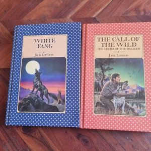 Vintage Childrens Books - Jack London - White Fang -  The Call of the Wild - Set of 2 - 1986 Hardcover Edition