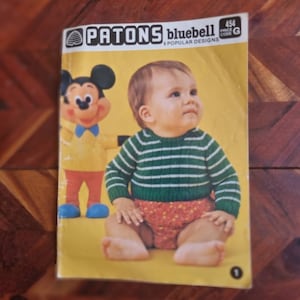 Vintage Patons Knitting Book No. 454 - 9 diseños populares para bebés