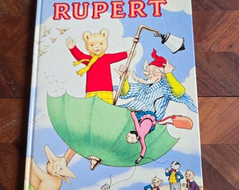 Libro infantil vintage - Rupert - The Daily Annual Express - Edición de tapa dura de 1988