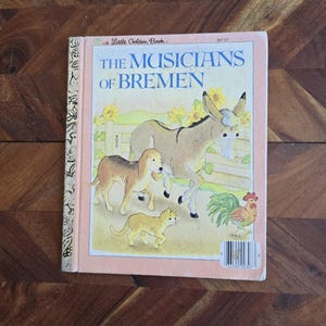 Vintage Children&#39;s Book  - Little Golden Book - The Musicians of Bremen - Hard Cover Edition