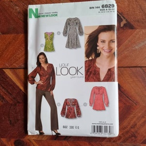 NEW LOOK Pattern 6829  Womens Dress Top Sizes 10-12-14-16-18-20-22