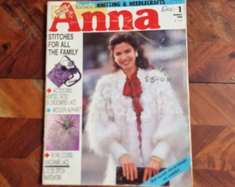 Vintage ANNA Burda brei- en naaldwerktijdschrift - nr. 1 - editie januari 1990