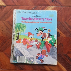 Vintage Children&#39;s Book - Little Golden Book - Walt Disney - Favorite Nursery Tales - The Gingerbread Man and The Golden Goose -1973 Edition