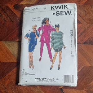 May include: A sewing pattern for a tunic top and skirt. The pattern is for sizes XS-S-M-L-XL. The pattern is from Kwik Sew Pattern Co., Inc. and is designed by Kerstin Martenson.