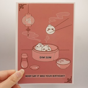Dim Sum Happy Birthday Karte | Dim Sum Body Say It Was Your Birthday