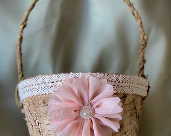 Flower girl basket with flower