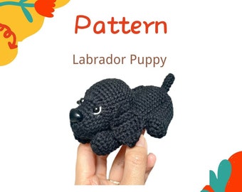 Labradorit-Welpe Häkel-Muster: Amigurumi Hund (PDF-Muster)