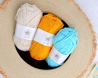 Premium Milk Cotton Yarn - DK Yarn - 86 Colors - Soft Yarn for Crochet, Knitting, Crafts, and DIY Projects